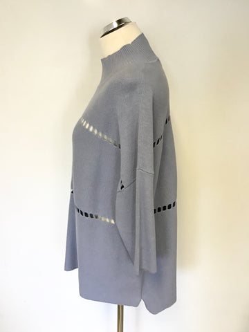 FRENCH CONNECTION LIGHT BLUE CUT OUT TRIM OVERSIZE JUMPER SIZE M