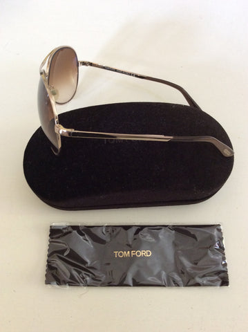 TOM FORD CHARLES GOLD FRAME AVIATOR SUNGLASSES