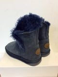 EMU MELBA BLUE SHEEPSKIN ANKLE BOOTS SIZE 3/36