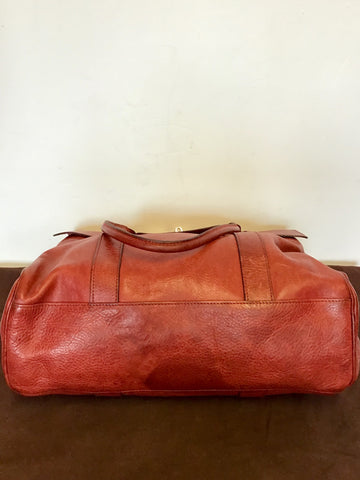 MULBERRY BAYSWATER LARGE TERRACOTTA RED LEATHER TOTE BAG