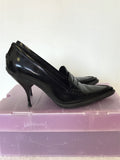 MIU MIU BLACK LEATHER STILETTO HEELS SIZE 6.5 / 39.5