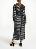 BRAND NEW SOMERSET BY ALICE TEMPERLEY BLACK & WHITE SPOT LONG SLEEVE JUMPSUIT SIZE 10