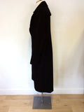 HUGO BOSS CLASSIC  BLACK WOOL,ANGORA & CASHGORA LONG COAT SIZE 12