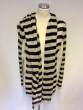 BRAND NEW MARCCAIN STRIPED LONG FINE KNIT TOP & HOODED CARDIGAN SIZE N6 UK XL