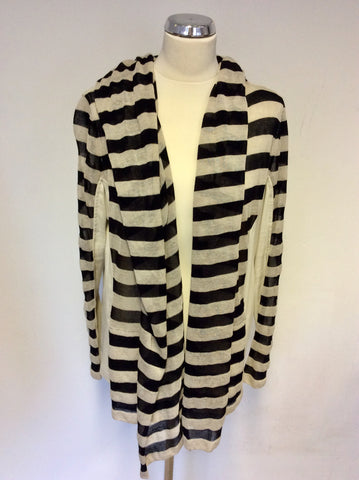 BRAND NEW MARCCAIN STRIPED LONG FINE KNIT TOP & HOODED CARDIGAN SIZE N6 UK XL