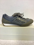BRAND NEW RIEKER BLUE & GREY LACE UP TRAINERS SIZE 5/38