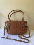 RALPH LAUREN TAN LEATHER SHOULDER BAG WITH CROSS BODY STRAP