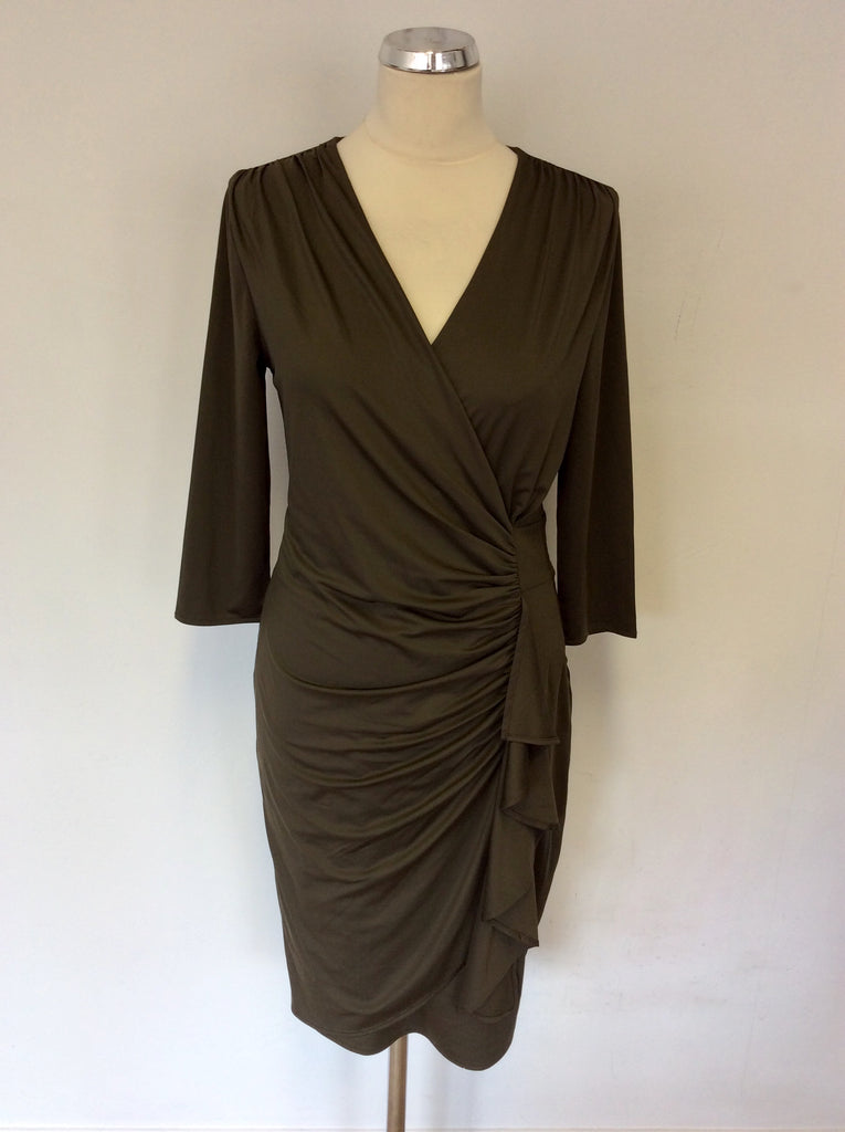 BRAND NEW COAST OLIVIA OLIVE GREEN FAUX WRAP PENCIL DRESS SIZE 12 Whispers Dress Agency BRAND NEW COAST OLIVIA OLIVE GREEN FAUX WRAP PENCIL DRESS SIZE 12 Whispers Dress Agency
