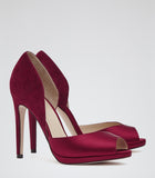BRAND NEW REISS ‘MINUET’ BORDEAUX ASYMETRIC  PEEPTOE HEELS SIZE 7/40