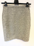 PURE COLLECTION GREY WOOL MOON TWEED PENCIL SKIRT SIZE 10