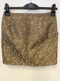 KAREN MILLEN BRONZE JACQUARD DESIGN MINI SKIRT SIZE 10
