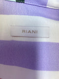 RIANI MULTI COLOURED PASTEL STRIPE 3/4 SLEEVE TIE WAIST SHIRT DRESS SIZE 14