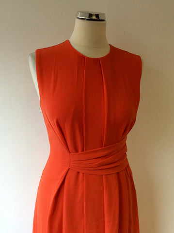 WHISTLES ORANGE PLEATED DETAIL SPECIAL OCCASION DRESS SIZE 8