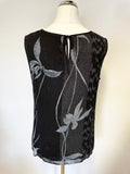 NITYA BLACK,BLUE & GREY PRINT LONG SKIRT & MATCHING SLEEVELESS TOP  SIZE 46 UK 18