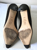 EMMA HOPE BROWN SUEDE BOW TRIM HEELS SIZE 2.5/ 37.5
