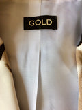 GOLD BY MICHAEL H BLACK,CREAM & BROWN PRINT JACKET SIZE 10