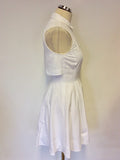 KAREN MILLEN WHITE COTTON SLEEVELESS DRESS SIZE 10