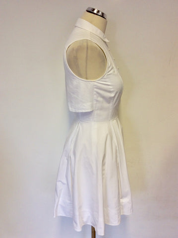 KAREN MILLEN WHITE COTTON SLEEVELESS DRESS SIZE 10