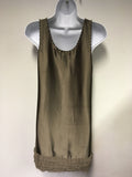 FRENCH CONNECTION BRONZE BEADED TRIM WITH SILK FRILL MINI DRESS SIZE 8
