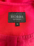HOBBS RED SILK & WOOL BLEND PENCIL DRESS & JACKET SUIT SIZE 14