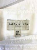 KAREN MILLEN WHITE BELTED PENCIL SKIRT SIZE 8
