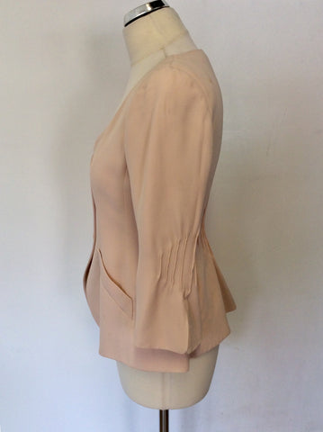 ARMANI COLLEZIONI PALE PEACH / NUDE SILK SPECIAL OCCASION JACKET SIZE 42 UK 10