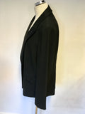 MARINA RINALDI BLACK SATIN COLLAR V NECK OCCASION / EVENING JACKET SIZE 25 UK 20