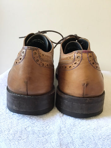TED BAKER TAN BROWN LEATHER LACE UP BROGUE SHOES SIZE 10/44