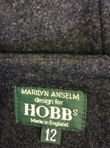 HOBBS DARK GREY WOOL & CASHMERE BLEND LONG SKIRT SIZE 12