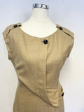 BRAND NEW KAREN MILLEN CAMEL WOOL CUT OUT BACK PENCIL DRESS SIZE 10
