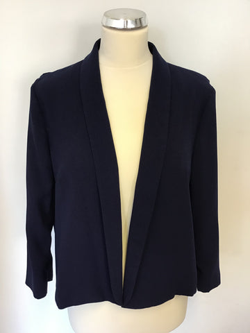 JAEGER NAVY BLUE 3/4 SLEEVE JACKET SIZE 14
