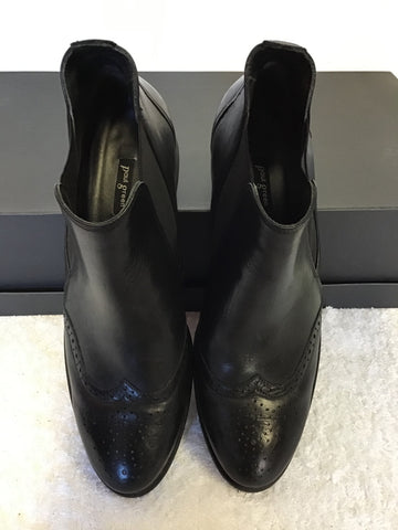 PAUL GREEN BLACK LEATHER CHELSEA BOOTS SIZE 7/40