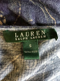 RALPH LAUREN BLUE & BEIGE PRINT SHORT SLEEVE STRETCH JERSEY DRESS SIZE S