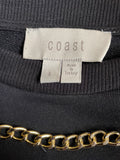 COAST BLACK WITH GOLD CHAIN TRIM LONG SLEEVED SWEATSHIRT SIZE L