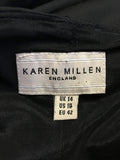 KAREN MILLEN BLACK HALTERNECK LACE TRIM COCKTAIL/ OCCASION DRESS SIZE 14