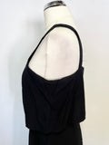 WHISTLES BLACK STRAP LAYERED TOP WIDE LEG JUMPSUIT SIZE 10
