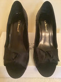 LK BENNETT ARIEL  BLACK SEQUINED PEEPTOE HEELS SIZE 5/38