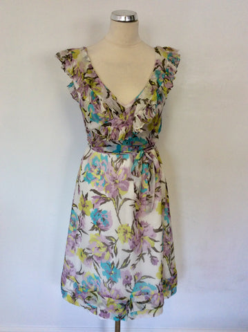FRANK USHER FLORAL PRINT SILK SPECIAL OCCASION DRESS SIZE 12