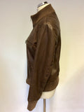 LAKELAND BROWN LEATHER ZIP UP JACKET SIZE 16