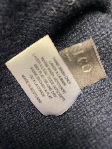 HAWICO SCOTLAND DARK BLUE 100% CASHMERE JUMPER DRESS SIZE M