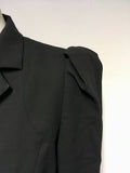 HOBBS NW3 BLACK WOOL PLEATED SHOULDER WOOL JACKET SIZE 12