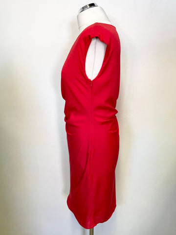 PHASE EIGHT RED ONE SLEEVED SPECIAL OCCASION PENCIL DRESS SIZE 10