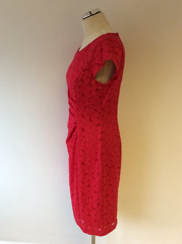 PRÉCIS PETITE HOT PINK FLORAL LACE PENCIL DRESS SIZE 12