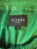 HOBBS EMERALD GREEN WOOL BLEND JACKET SIZE 12