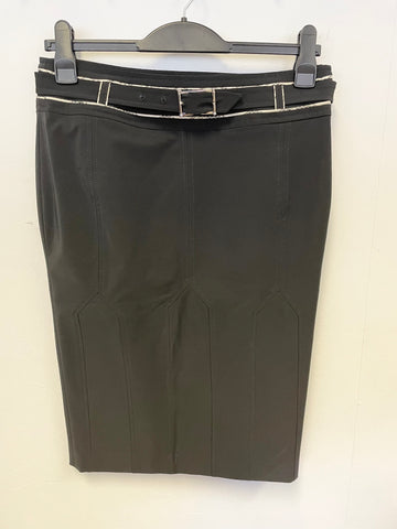 BRAND NEW KAREN MILLEN BLACK BELTED PENCIL SKIRT SIZE 10