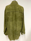 GALERIE BIRKEMEYER OLIVE GREEN SUEDE SHIRT/ JACKET SIZE XL