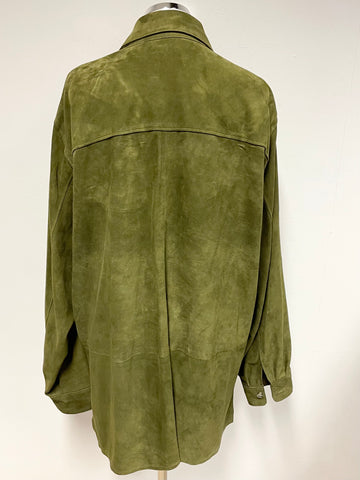 GALERIE BIRKEMEYER OLIVE GREEN SUEDE SHIRT/ JACKET SIZE XL