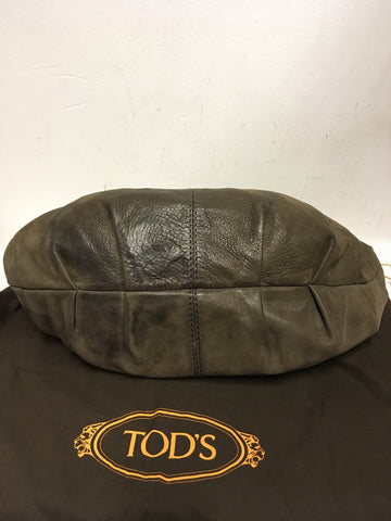 TODS BROWN LEATHER & GOLD CHAIN STRAP SHOULDER BAG