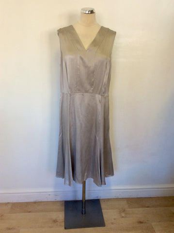 BROOKS BROTHERS SILVER GREY SILK SPECIAL OCCASION DRESS SIZE 16