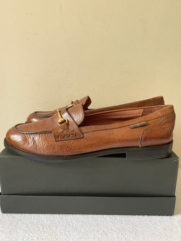 BRAND NEW RUSSELL & BROMLEY BROWN LEATHER SLIP ON LOAFERS SIZE 8/42